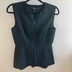 NEW BCBGMaxAzria Black Zip up Vest Top Size S